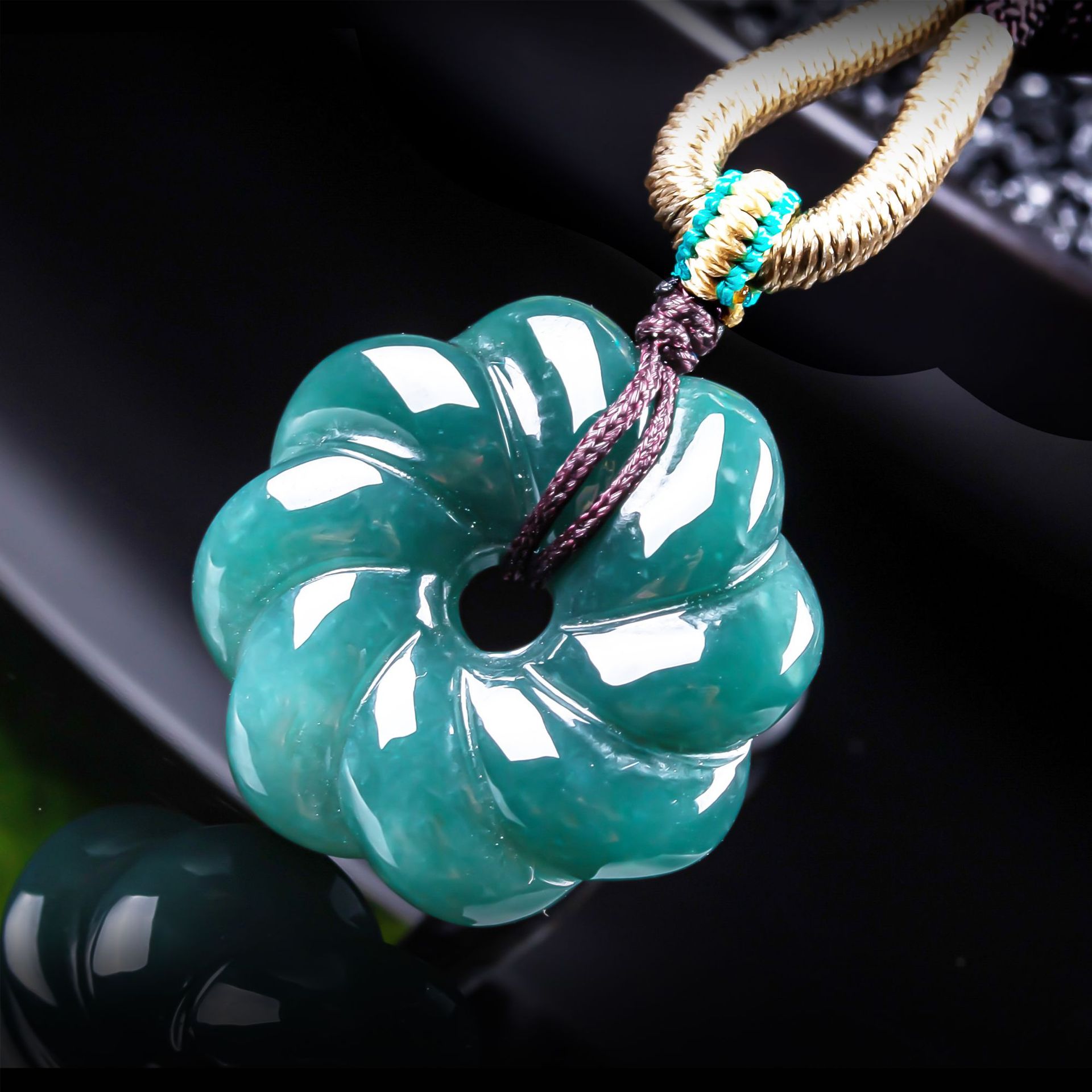 Luxury Gifts Jewelry & Watches Namfleg Mostar - Natürlicher burmesischer Jadeit-Blumenanhänger Halskette Accessoires Edelstein-Talismane