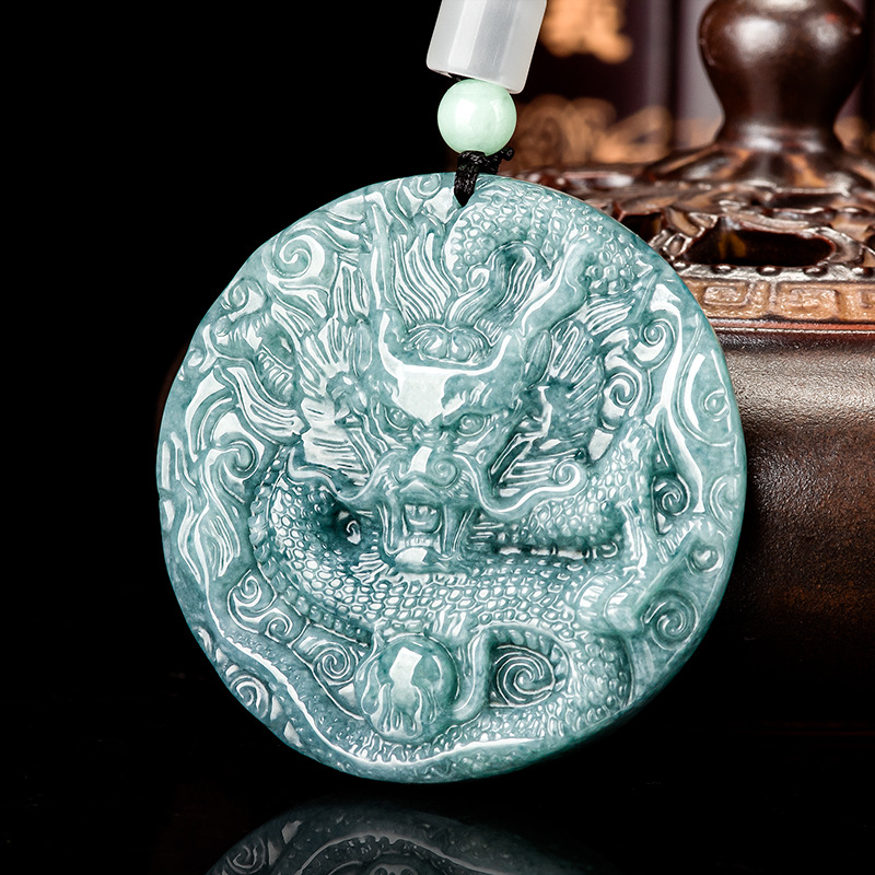 Necklace Pendant - Burmesische Jadeit-Drachen-Anhänger-Halskette, Geschenke für Frauen, Modeaccessoires,