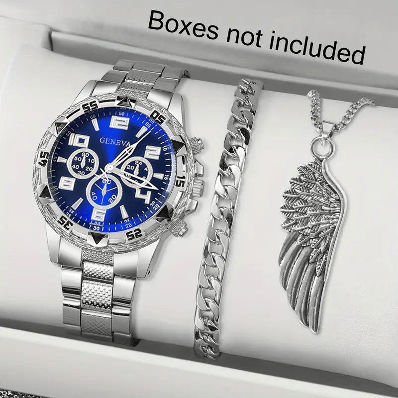 Moments Watches & Jewelry Vaughan Mills - Klassisches, minimalistisches Herrenuhr-Dekorationsset, Zifferblatt, Edelstahlarmband, Herrenuhr,