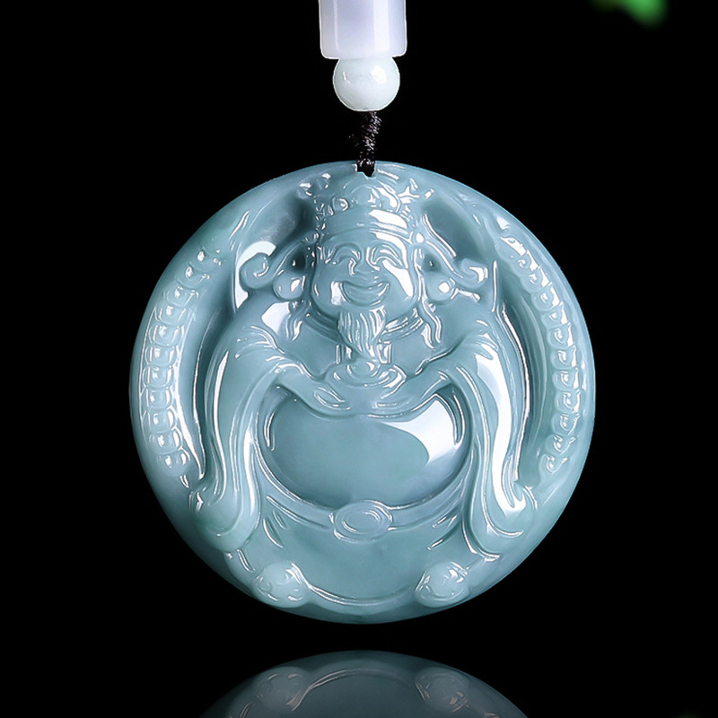 Necklace Pendant - Burmesischer Jadeit Gott des Reichtums Anhänger