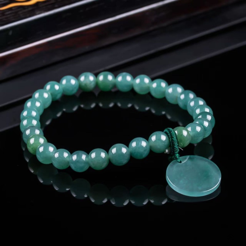 Luxury Gifts Jewelry & Watches Namfleg Mostar - Natürlicher Jadeit Blauwasser-Perlenarmband Handgeknüpftes Luxus-Schmuckarmband Modeschmuck
