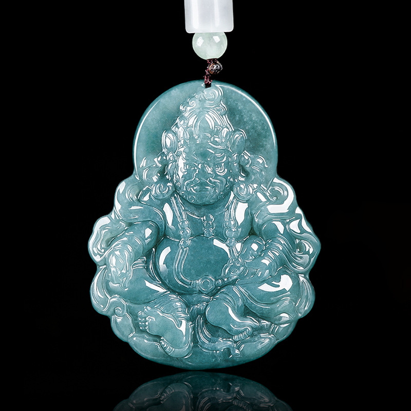 Necklace Pendant - Burmesischer Jadeit Jambhala Anhänger Halskette Luxus