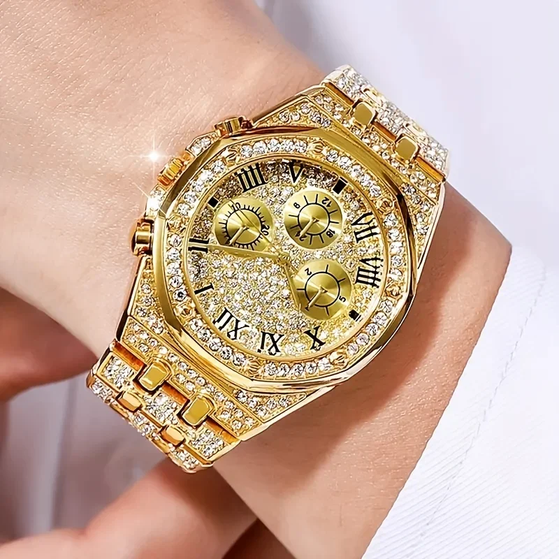 Luxuriöse achteckige Quarzuhr  – Icebox Jewelry Watches Bewertung und Preis