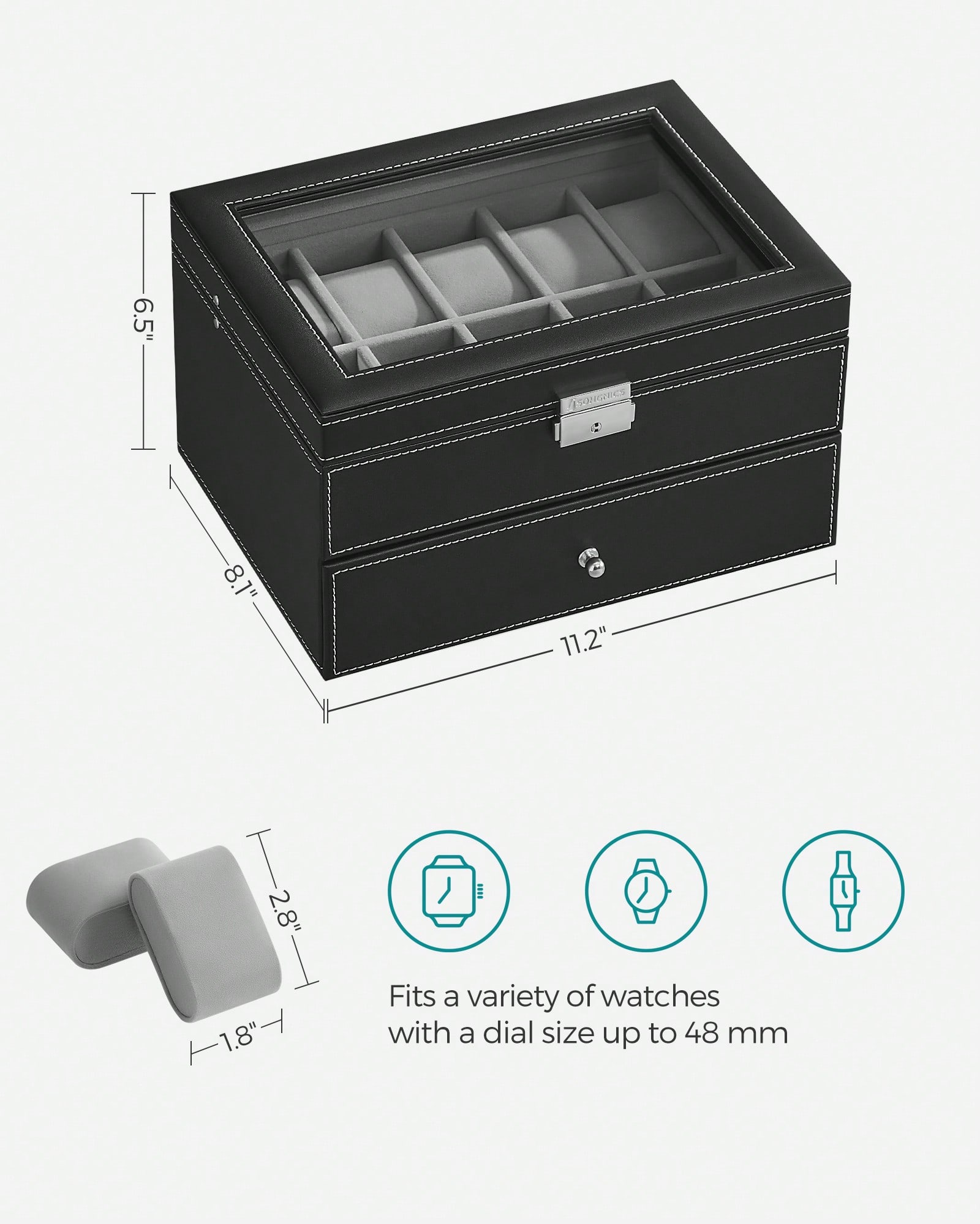 20-Fächer Uhrenbox mit Glasdec – Jewelry Watches Men Bewertung und Preis