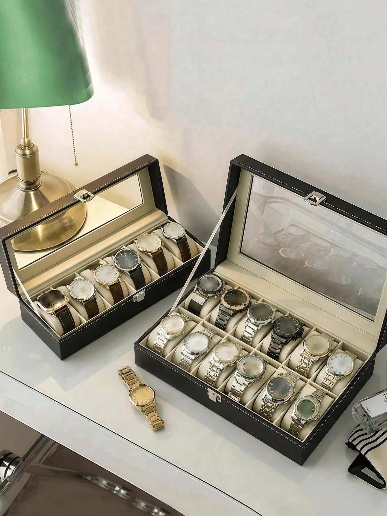 Leder-Uhrenbox mit Schloss, Gr – Jewelry Watches Men Bewertung und Preis