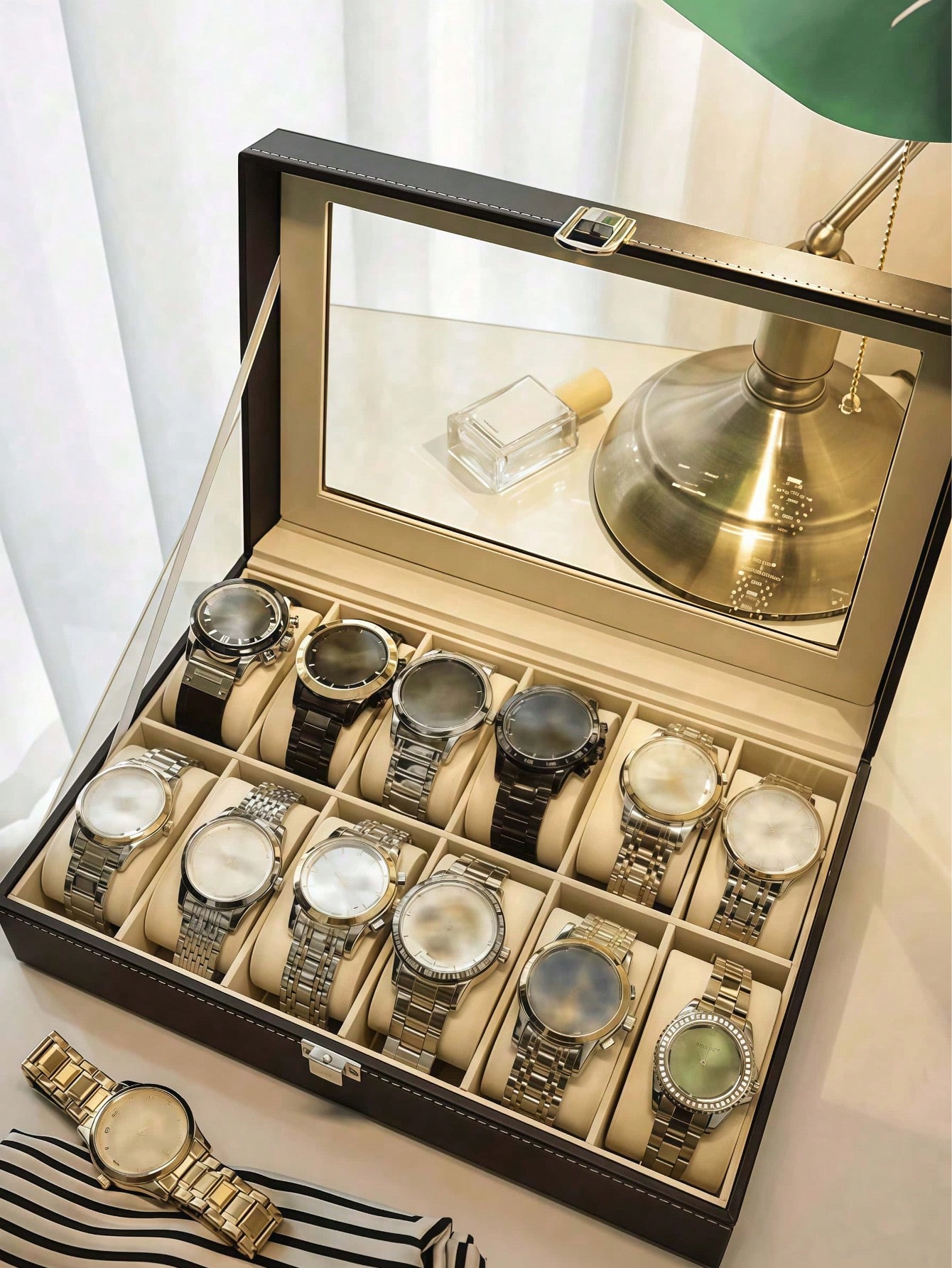 Leder-Uhrenbox mit Schloss, Gr – Jewelry Watches Men Bewertung und Preis