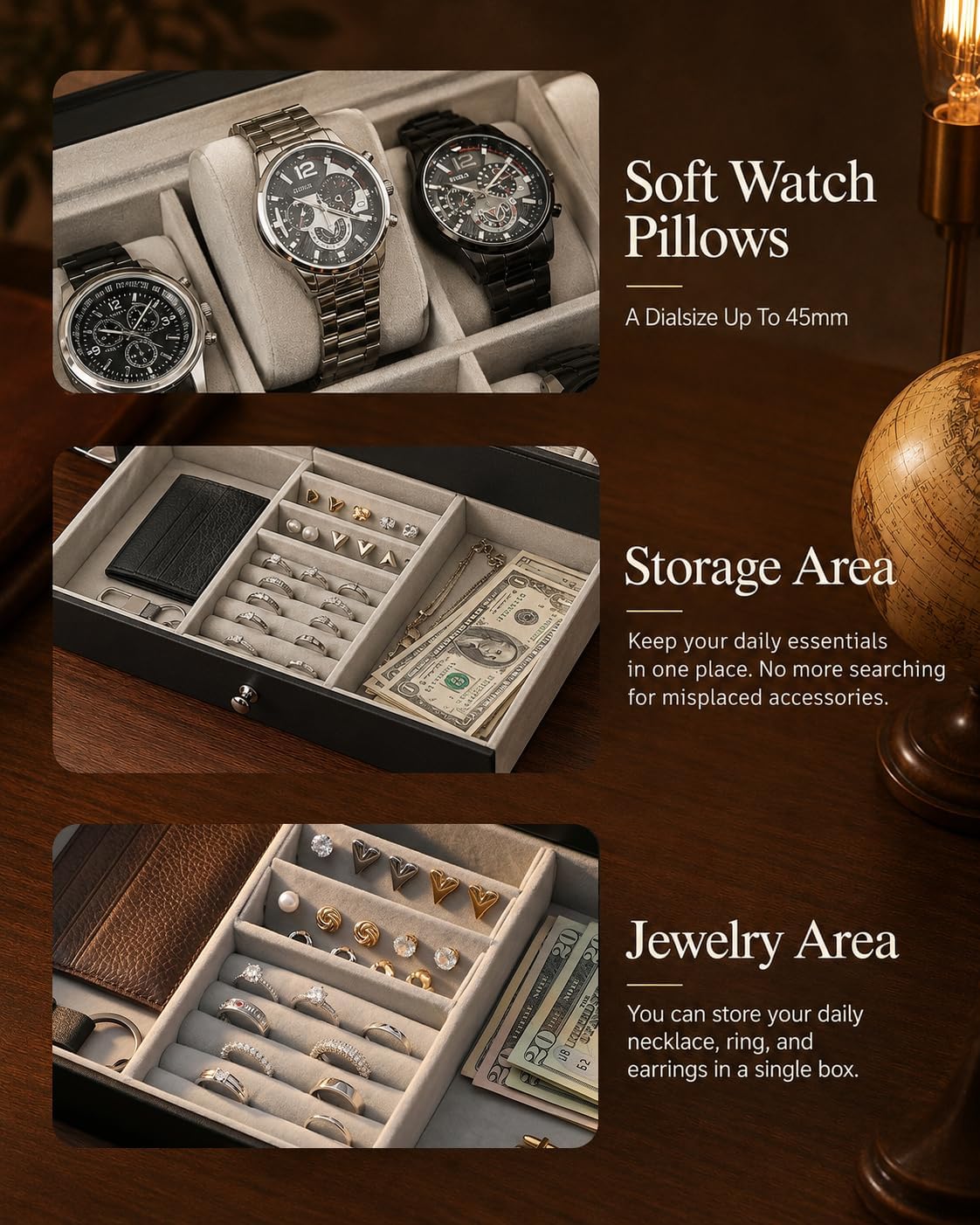 Uhrenbox-Organizer für Herren, – Jewelry Watches Men Bewertung und Preis