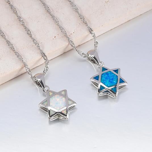 Davidstern Opal Anhänger Halsk – Necklace Pendant Bewertung und Preis
