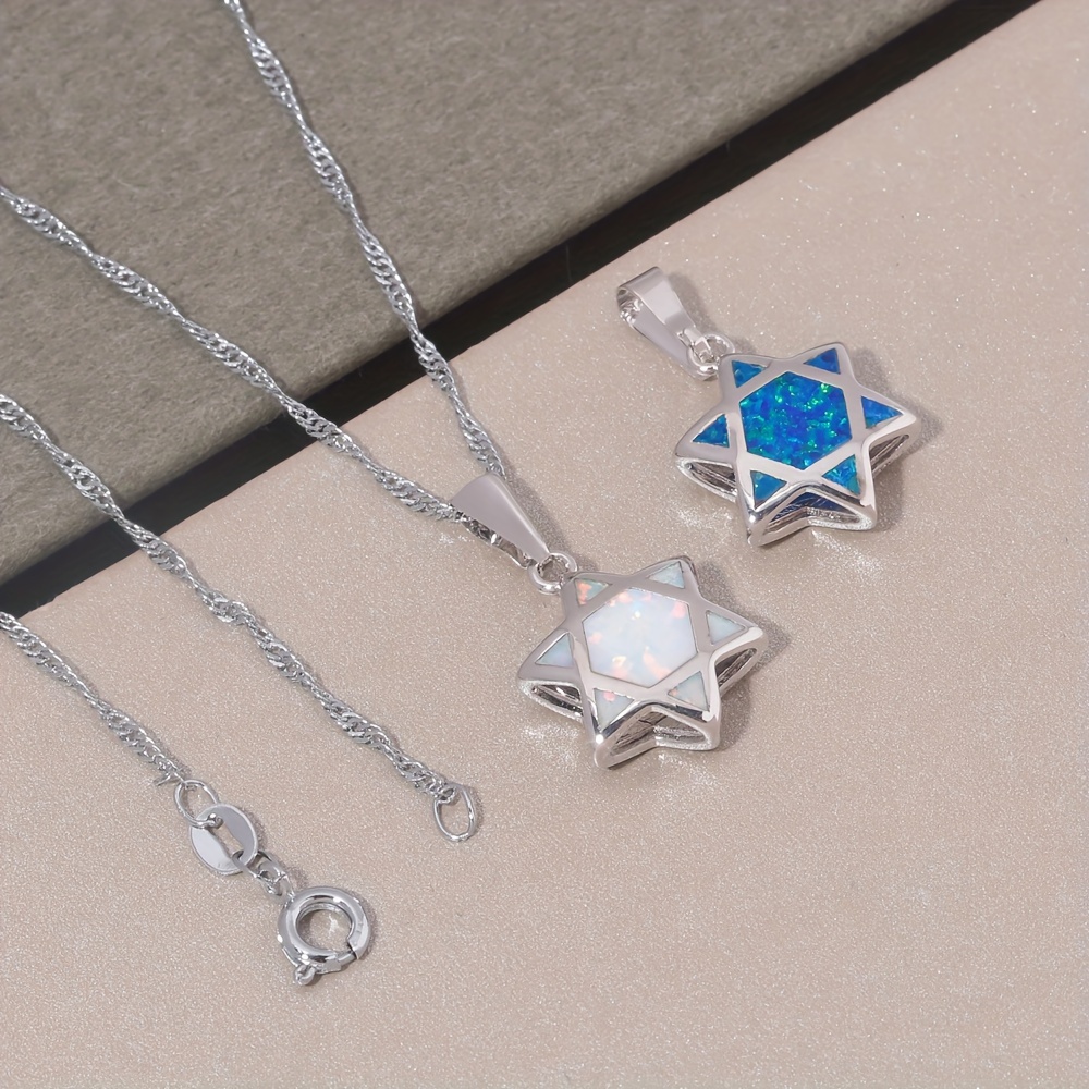 Davidstern Opal Anhänger Halsk – Necklace Pendant Bewertung und Preis